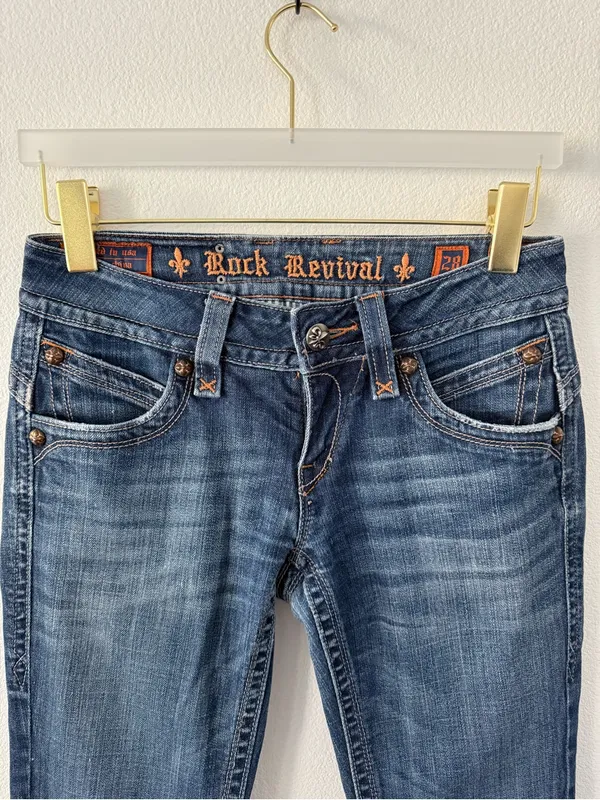 Rock Revival Gwen Boot Cut Dark Wash Jeans 28 - Image 3
