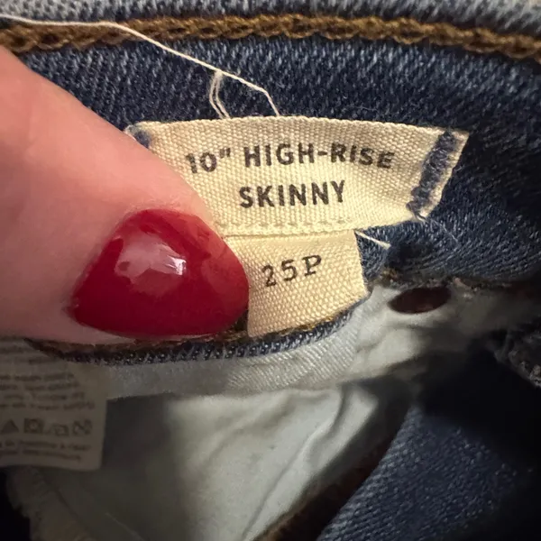 Madewell 10" High-Rise Skinny Jeans Button Fly Raw Hem Blue 25P Minimalist‎ - Image 4