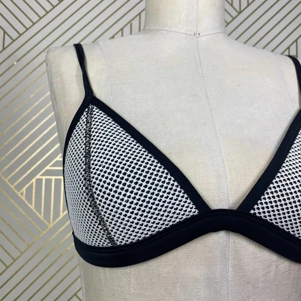TRIANGL Mesh Bikini‎ Swim Top Black White - Image 4