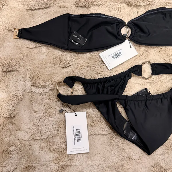 Outcast Clothing Denver Bikini Set Black Gold O Ring Hardware Swim - Image 5