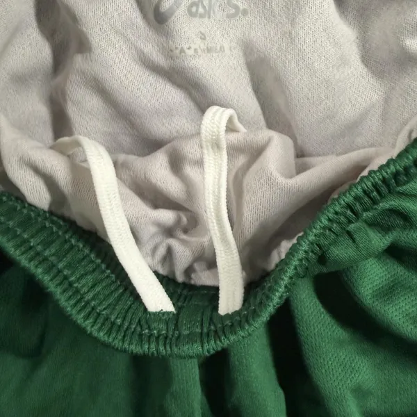 Asics Medley Shorts Womens Small Green Mesh Running Athletic Elastic Waist TF754 - Image 4