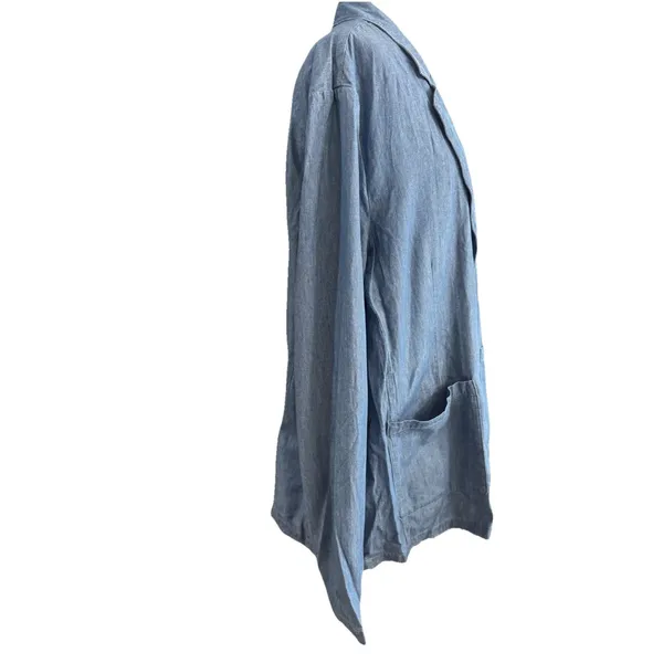 Time and Tru Chambray Blazer Jacket NWT Size XXL 20 Plus Size Light Blue - Image 4