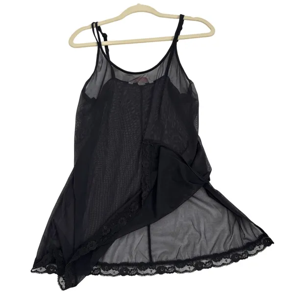 Victoria's Secret Sexy Lingerie Sheer Black Camisole Size Women's Medium - Image 3