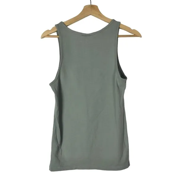 ASOS Gray Blue Scoop Neck Fitted Cotton‎ Tank Top S - Image 2