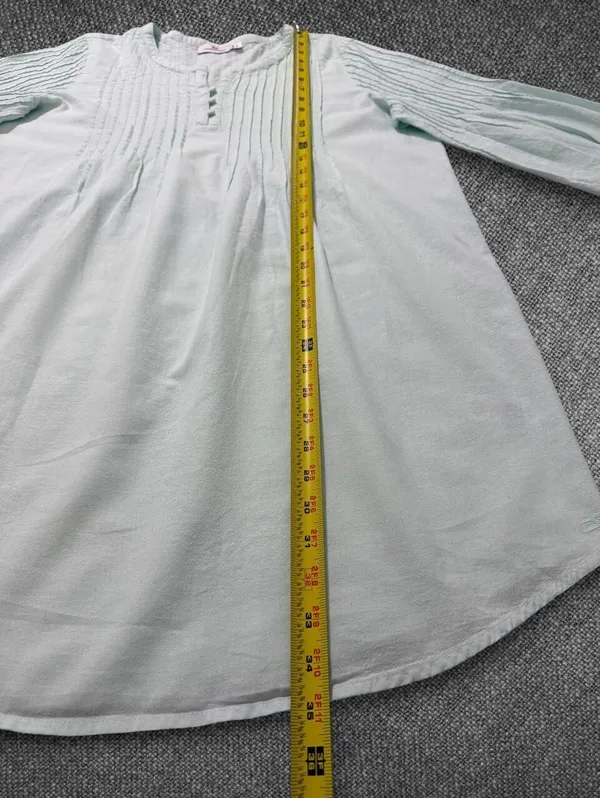 Vineyard Vines Mint Green Cotton Linen Pintuck Tunic Dress M - Image 6