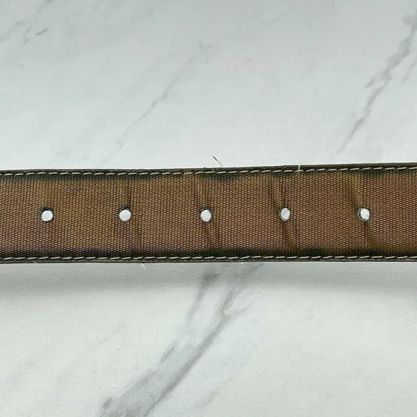 Vintage Ritz Bronze Faux Leather Belt Gold Hardware Small (S) ✨ - Image 7