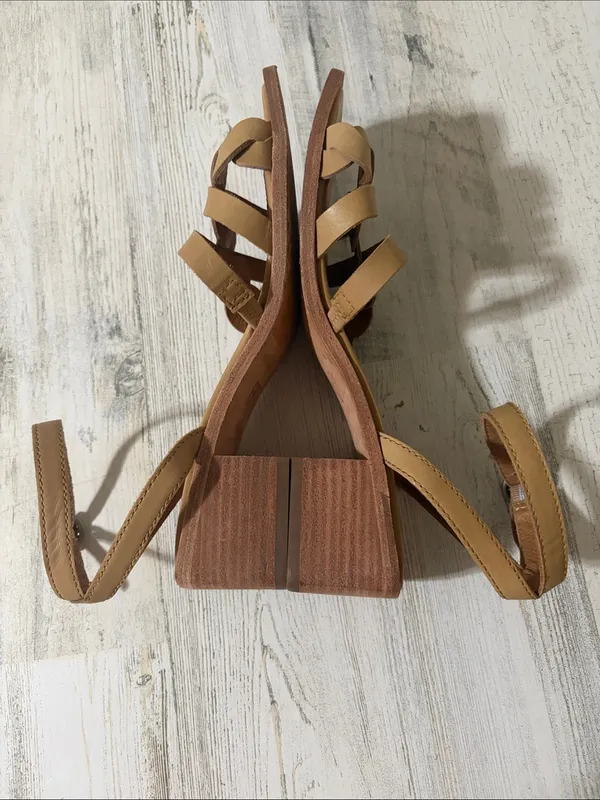Frye Tan Huarache Braided Ankle-Strap Block Heel Sandal Size 6.5 - Image 6