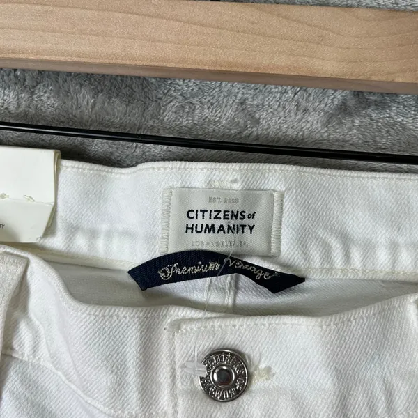 Citizens‎ of Humanity Isola Cropped Boot Jeans Size 32 White Organic Cotton New - Image 3