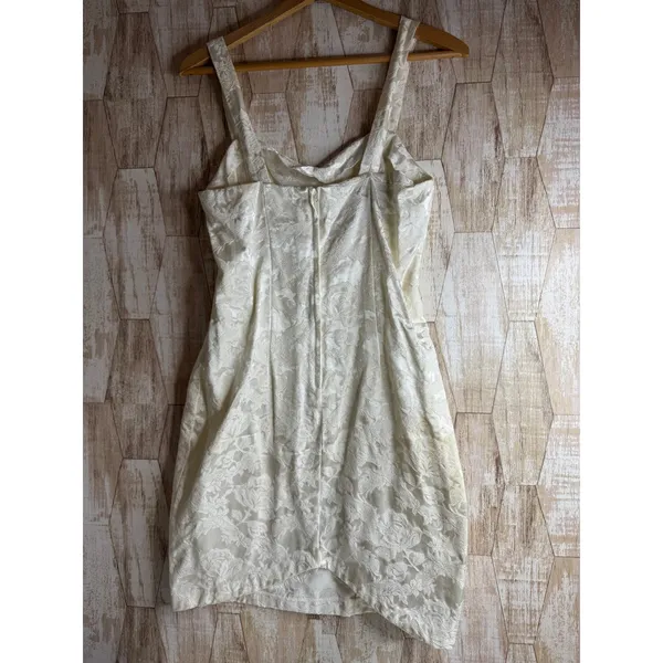 By Choice California Vintage 90s White‎ Floral Brocade Mini Dress Bolero Set 11 - Image 5