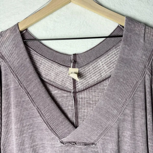 Free People We The Free Oversize Purple Burnout Lightweight Long Sleeve Shirt M - Image 5