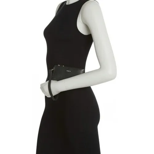 FURLA Classic Credit Card Case Leather Wallet Wristlet, Black, Wrist Strap, NWT‎ - Image 5