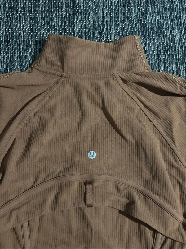 Lululemon Ribbed Nulu Cropped Define Jacket Lightweight Soft Roasted Brown Sz 12 - Image 4