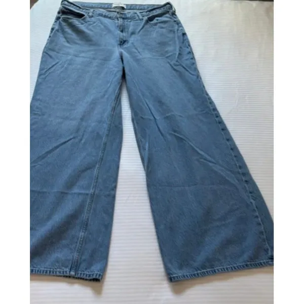 Abercrombie & Fitch High Rise Wide Leg Jeans Medium Wash Size 16 Regular - Image 3