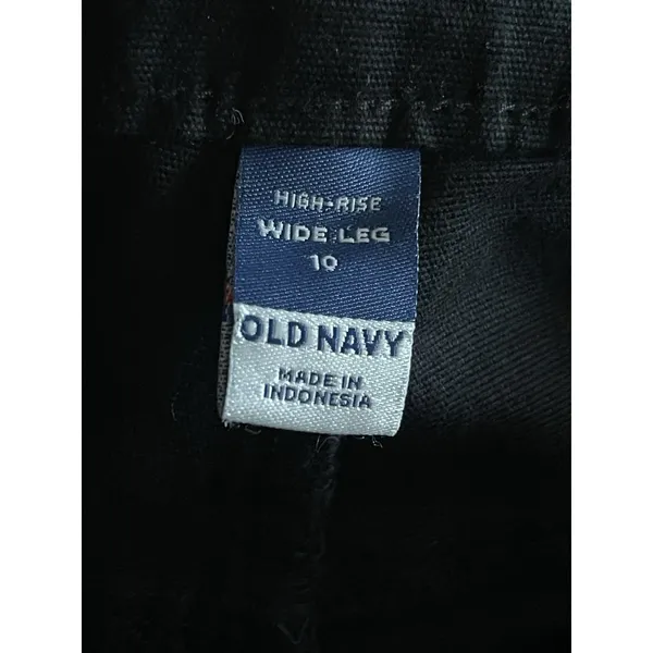 Old Navy Womens Pants Sz 10 High Rise Wide Leg Chino Dark Academia Preppy Grunge - Image 7