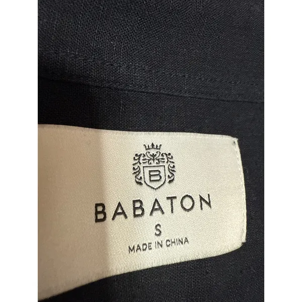 Aritzia Babaton Women's Black Linen Long Sleeve Button Down Shirt Top Size S - Image 3