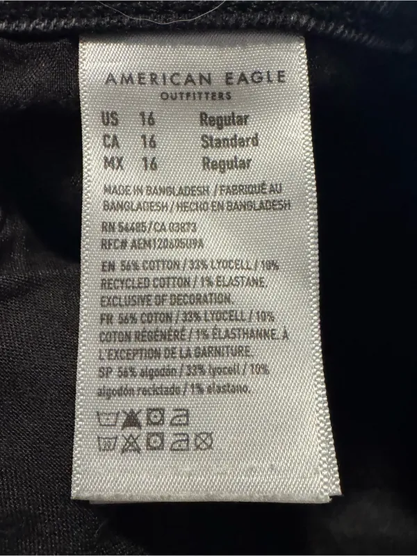 American Eagle Black Distressed Denim Jeans – Size 16 - Image 3