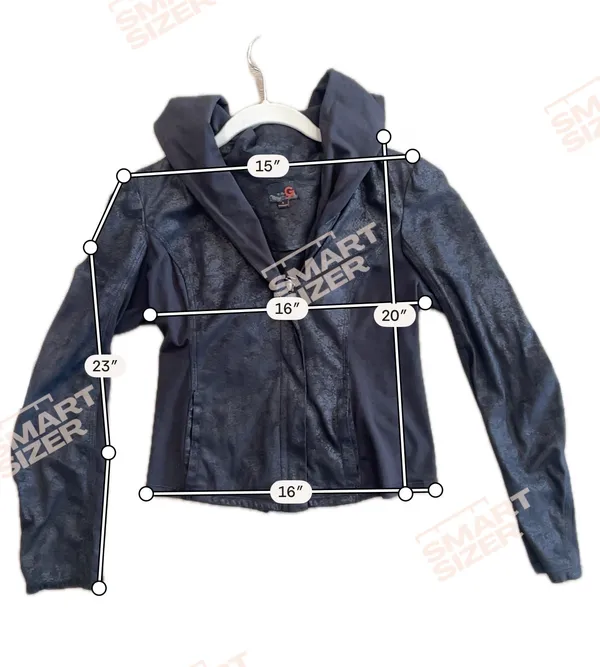 Guess Women’s moto Jacket black hooded Faux Leather S - Image 9