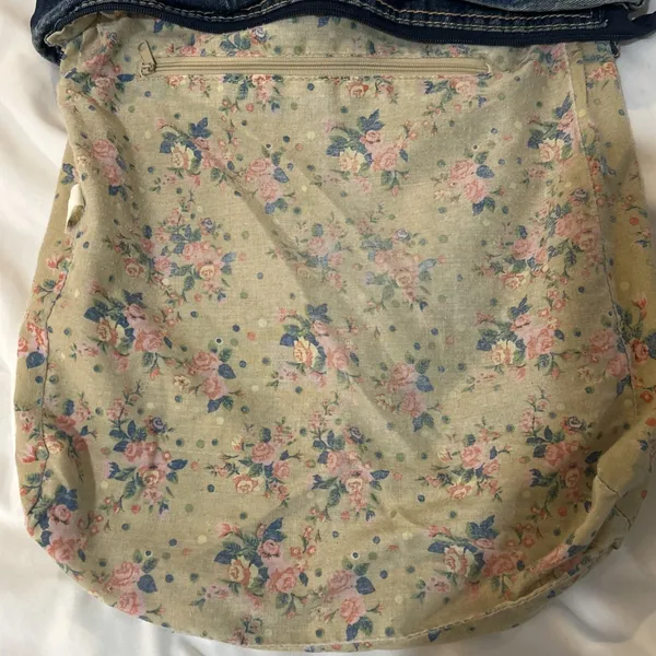 Levi's Denim Shoulder Bag/purse Rare Vintage With Interior Floral Design - Image 5