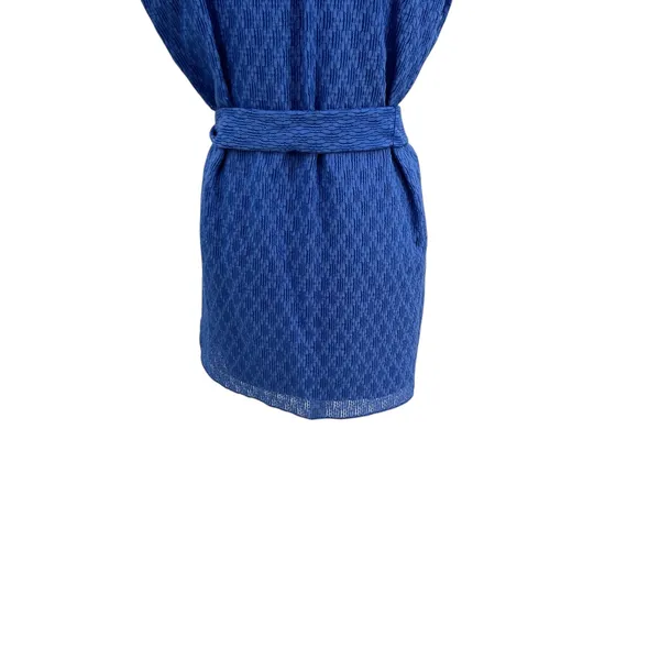 Amanda Uprichard Kenwood Dress Mini Textured Belted‎ Mirtillo Blue Size XS - Image 10