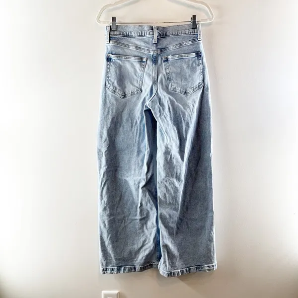 Gap Stride High Rise Light Wash Denim Wide Leg Jeans Light Indigo Blue 27 / 4 P - Image 5