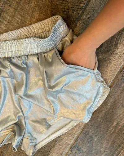 Metallic Gray Party Shorts - Image 9