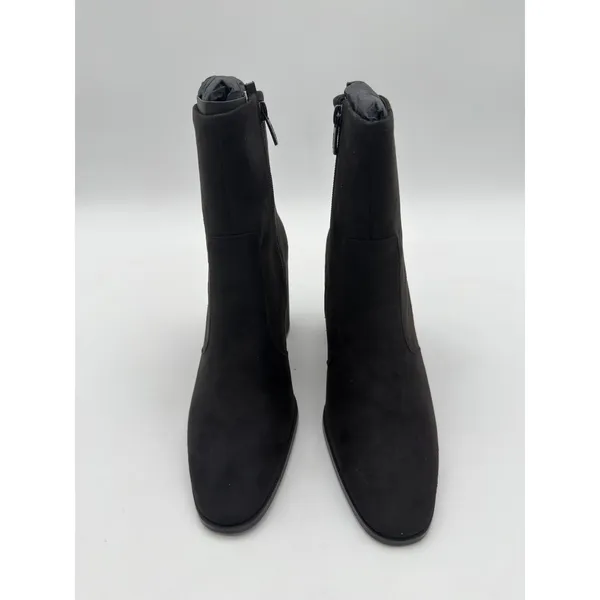 Mango Minimalist Black Vegan Suede Classic Elegance Ankle Block Heel Boots 7.5 - Image 4