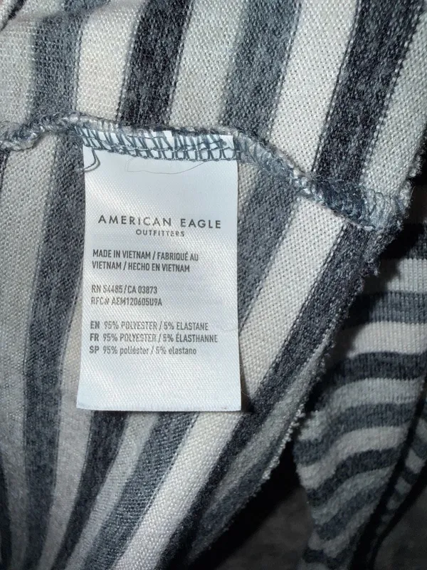 American Eagle Soft & Sexy Plush Long Sleeve Striped Crew Neck Top - Image 4