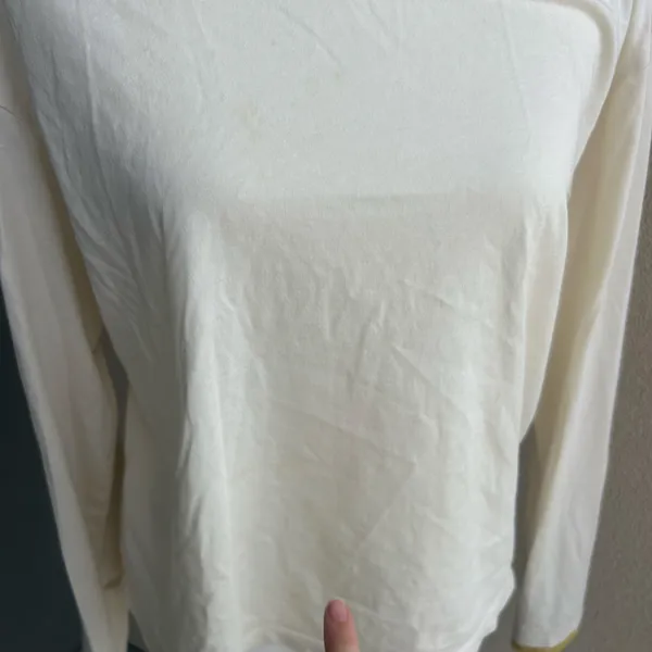 Bombas 100% Cotton Cream Longsleeve Colorblock Lightweight Size Large - Image 6