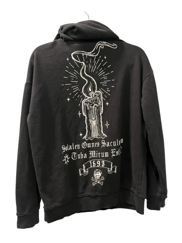 Disney Hocus Pocus Black Flame Candle Hoodie Halloween Unisex Size Small Cat - Image 2
