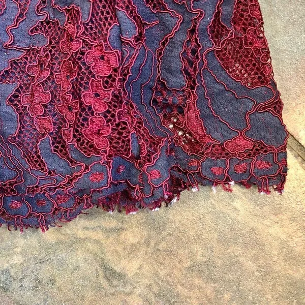 Francesca’s Blue Red Floral Lace Women’s Sleeveless Dress Size Large - Image 13