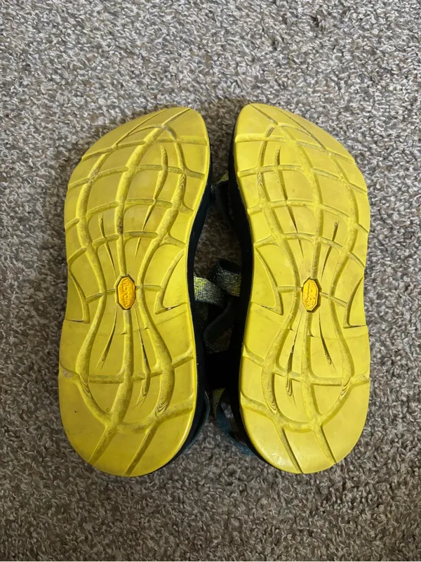 Chaco Z2 Sandals with Green and Yellow Straps Women’s Size 8 - Image 6