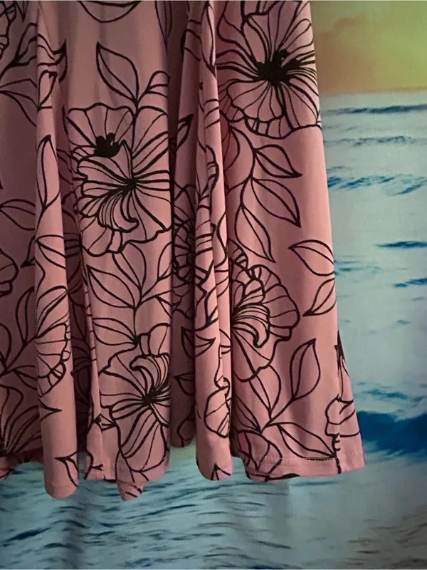Apt. 9 Women's Pink Floral A-Line Stretch Waist Skirt SZ Large - Image 4