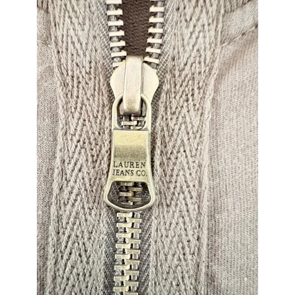 Lauren Ralph Lauren Jeans Co Womens XL Olive Green Full Zip Cotton Sweatshirt - Image 7