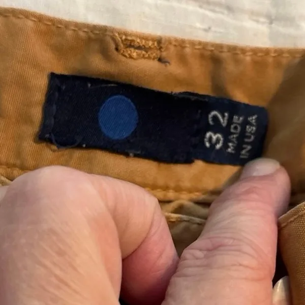 Vintage Y2K Blue Dot Brand Size 32 Wide Leg Pants Tan Made in USA - Image 4