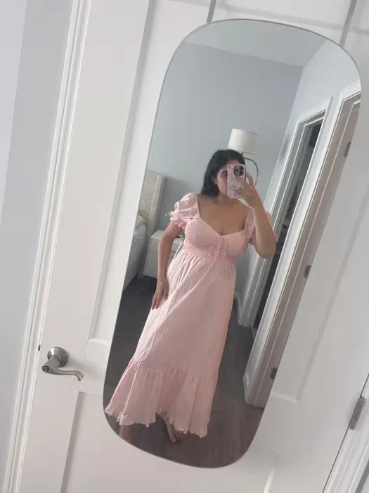 The Worth Collective - Holdyn 100% Cotton Dress Pink - Image 5