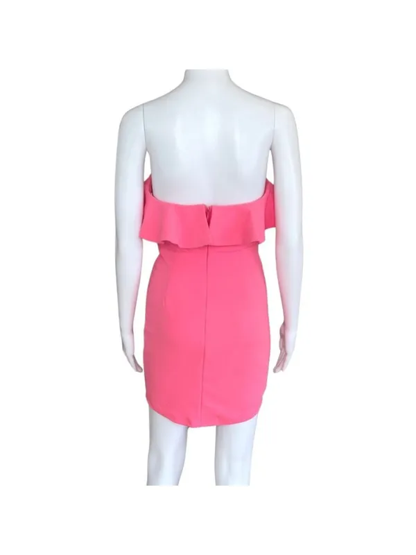 One and Only Collective Strapless Off the Shoulder Pink Mini Dress Size M NWT - Image 5