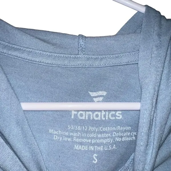 Fanatics NWT Carolina Panthers Tri-Blend‎ Short Sleeve Hoodie T-Shirt Size Small - Image 2