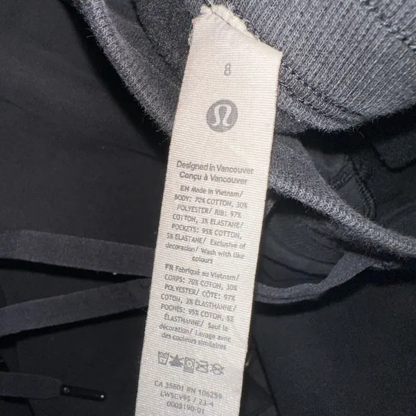 Lululemon‎ Scuba Relaxed High Rise Jogger Black Lightweight Drawstring Size 8 - Image 4