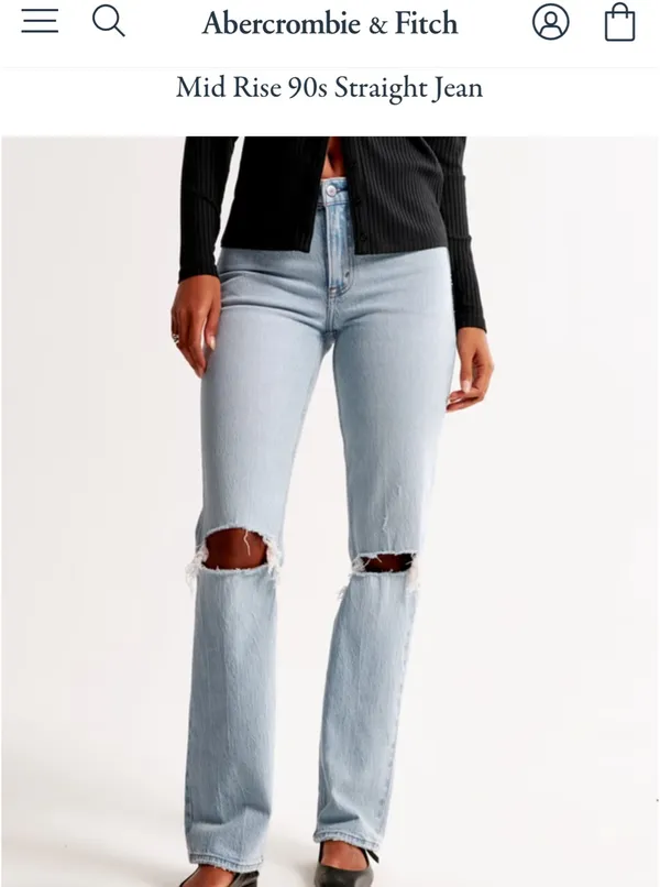 Straight Leg Abercrombie 90s Jeans High-Rise - Image 3