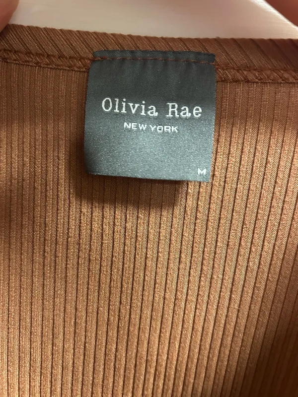 Brown ribbed crop top  - Image 3