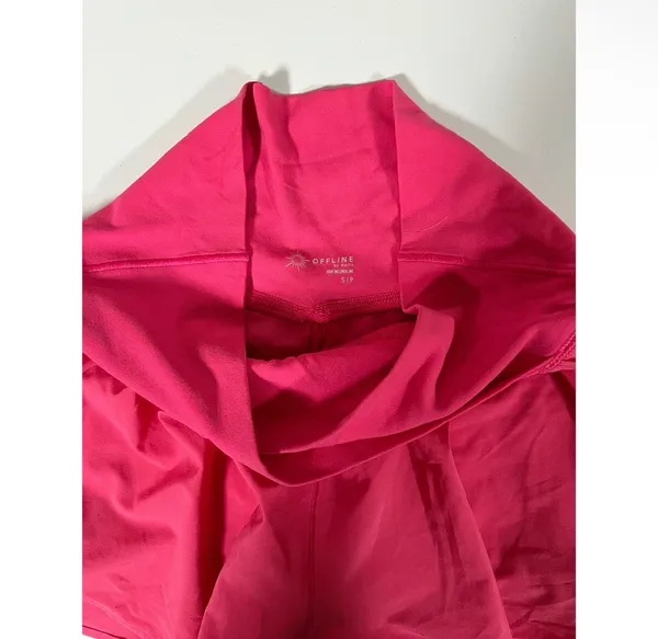 Offline by Aerie Hot Pink High Rise Flounce Workout Shorts Bottoms Size S 🩷✨ - Image 5