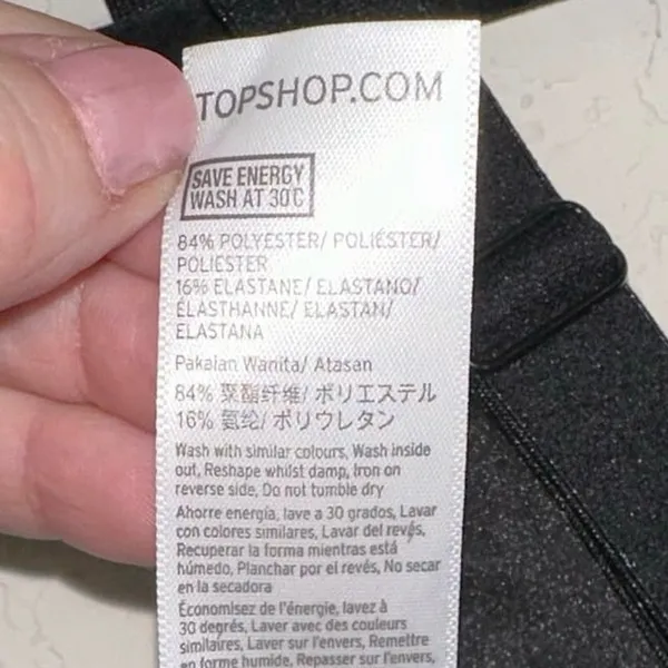 TopShop Black Bralette Crop Top Size 2 Cutout Twist Front Stretch Minimalist‎ - Image 4