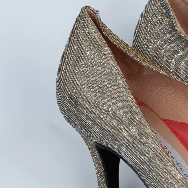 Toujours by Pas de‎ Rouge Metallic Gold Glitter Pumps Size 36.5 - Image 2