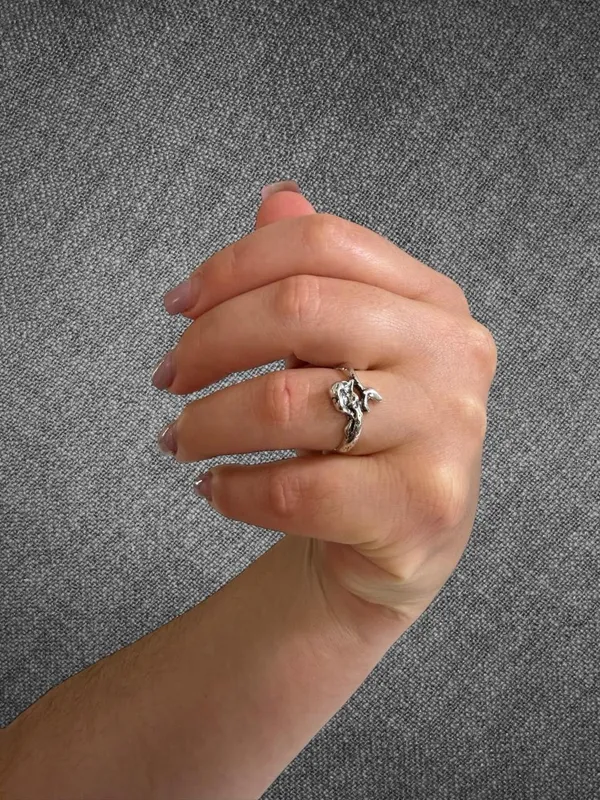 Vintage Silver Tone Mermaid Wrap Ring - Size 7 - Image 7