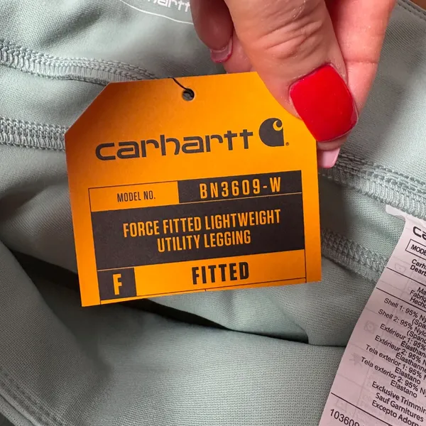 WOMEN'S CARHARTT NWT, Sz Large, Sold Out Color FORCE LIGHTWEIGHT LEGGINGS - Image 8
