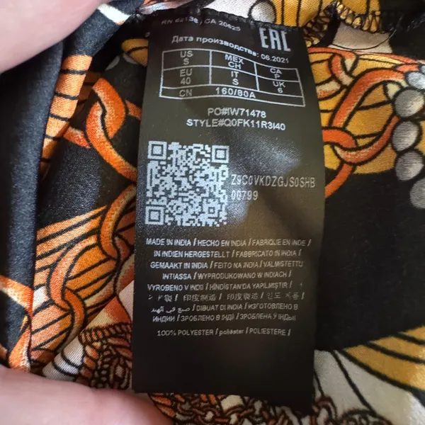 Guess Malou Cowl Satin Slip Dress S Zebra Chain Print Mini Y2K Mobb Wife‎ Bold - Image 8