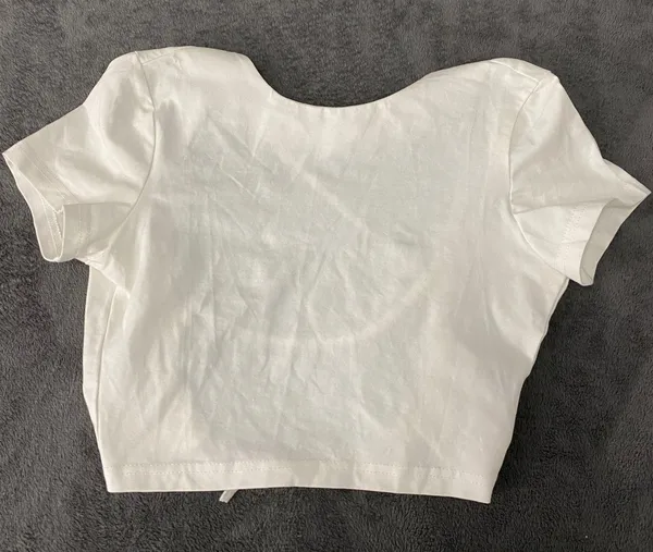 ZARA White Opened Back Crop Top - Image 2