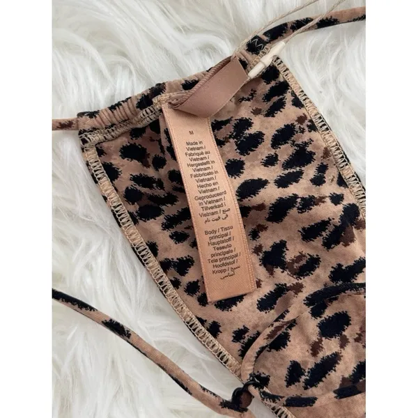 Skims Fits Everybody Micro Skimpy Bralette Sienna Jaguar Print Size Medium - Image 8