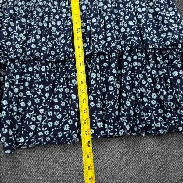 Navy Floral Long Sleeve Tiered Dress - Image 7