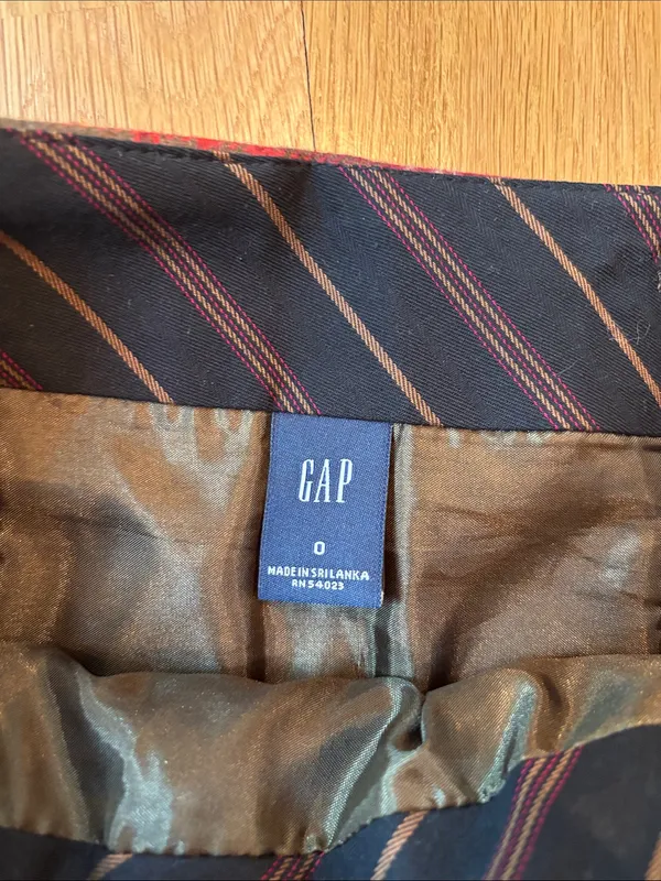 Vtg Y2K Gap Pleated Plaid Skirt Academia Fall Size 0 - Image 6